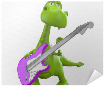 Dino Baby Green Glossy Dragon In Guitar Hero Poster - Dragon (400x400), Png Download