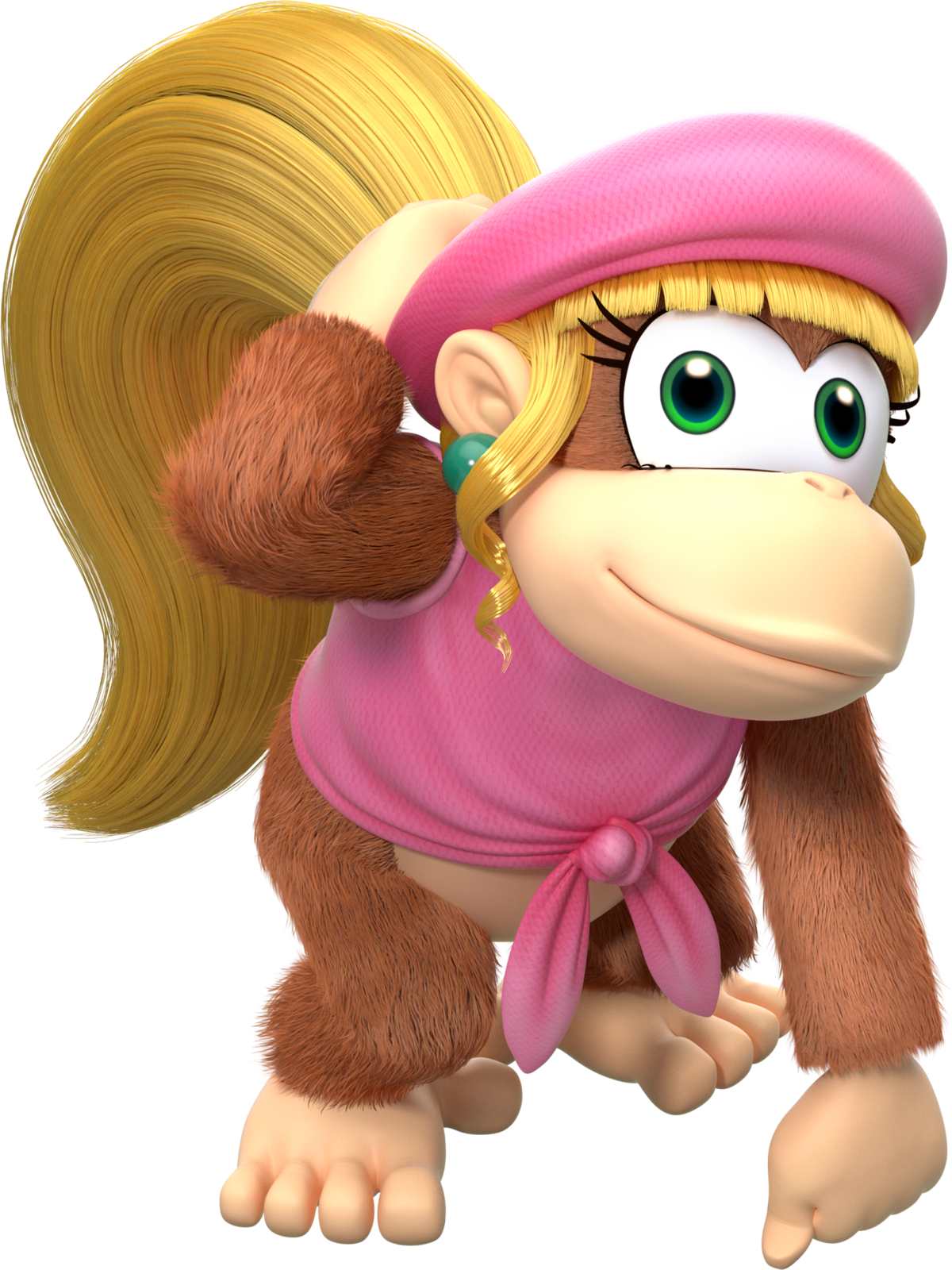 Dixie Kong, The Protagonist Of Rare's 1996 "donkey - Dixie Kong (360x480), Png Download