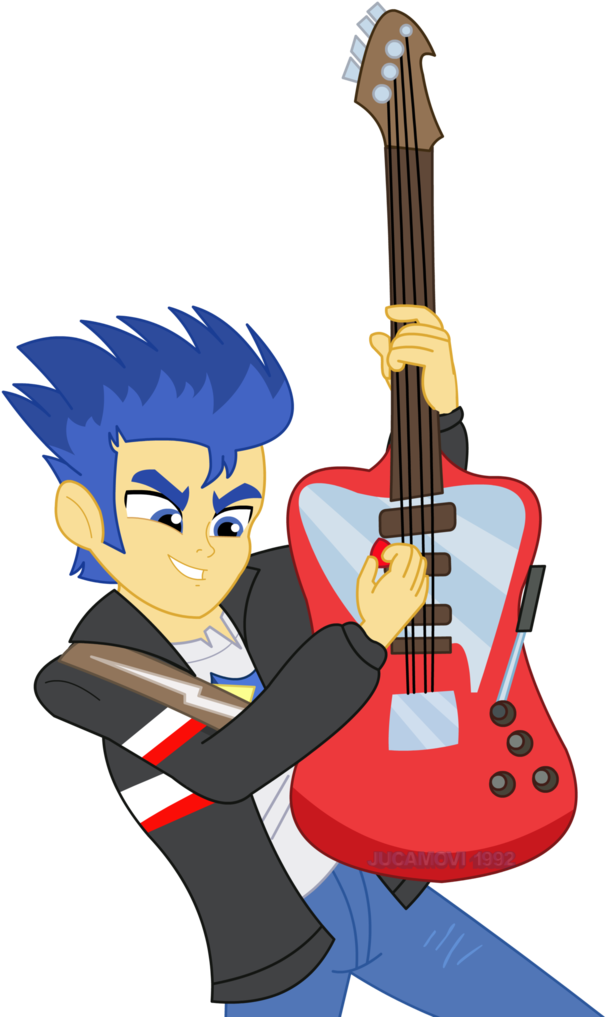 Jucamovi1992, Equestria Girls, Flash Sentry, Guitar, - Song (724x1024), Png Download