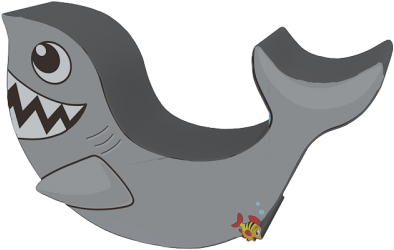 Animal Themed Shark Rocker - Cartoon (500x375), Png Download