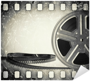 Grunge Old Motion Picture Film Reel With Film Strip - Film Stock (400x400), Png Download