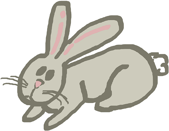 Grey Easter Rabbit - Bunny Doodle Png (591x738), Png Download