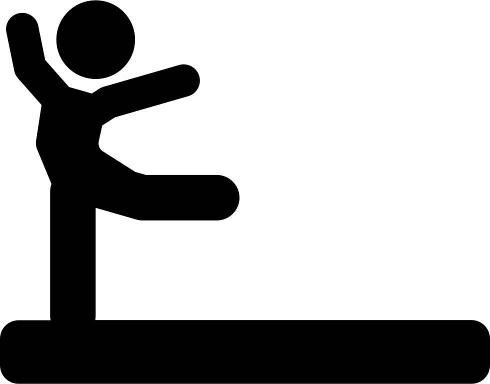 Individual Gym Practice Black Silhouette Posture Of - Siluetas De Deporte Gimnasia (400x400), Png Download