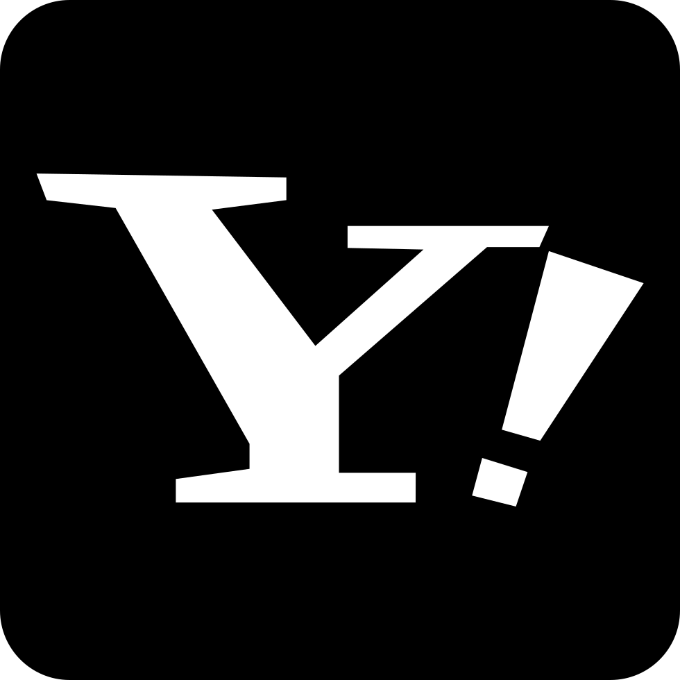 Png File - Yahoo Logo Black And White (980x980), Png Download