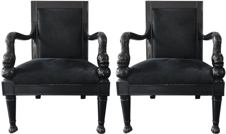 Viyet Designer Furniture Seating Vintage Black Accent - Accent Chairs Black (736x460), Png Download