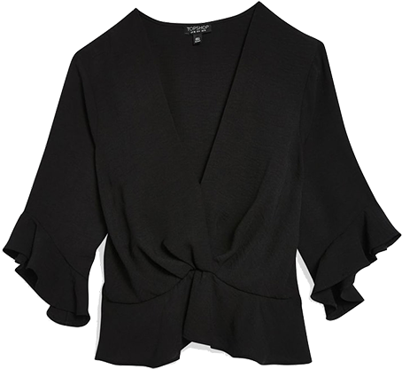 Topshop Twist Peplum Hem Top - Top (500x500), Png Download