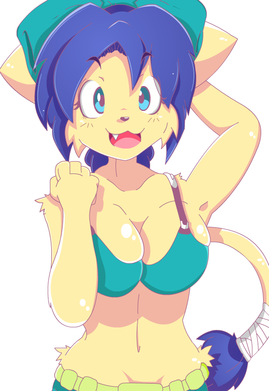 Cat Clothing Fictional Character Yellow Vertebrate - Furry Cat Girl 2 (550x800), Png Download