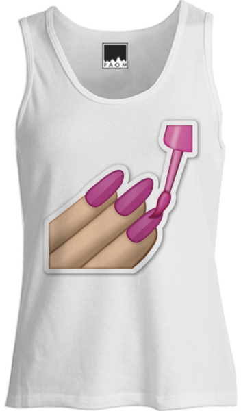 Emoji Nail Polish Tank Created By Aspen Riley - Emoji Whatsapp Make Up (352x600), Png Download