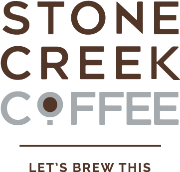 Vertical Lockup Tagline Black - Stone Creek Coffee Logo (378x365), Png Download