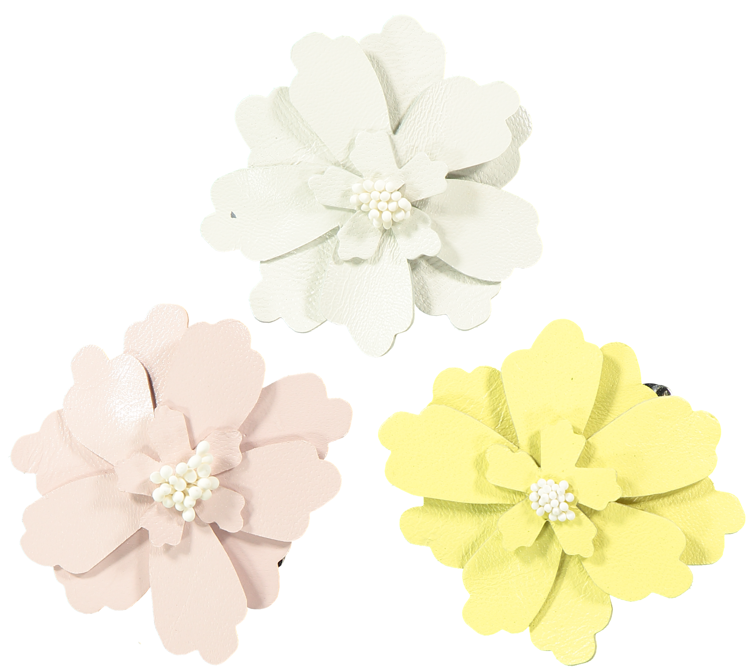 Leather Hairclip Flower Jasmine - Leather (2453x2173), Png Download