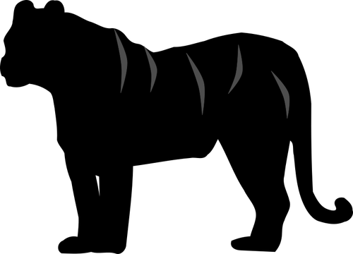 Tiger Silhouette Clip Art Public Domain Vectors (500x360), Png Download
