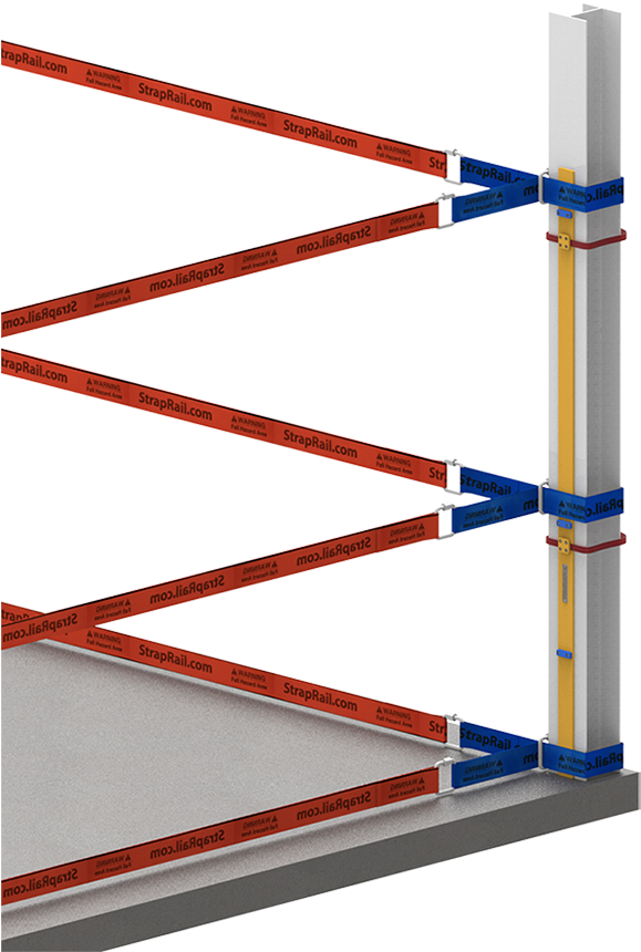 94″ Plastic Post With 3 Blue Noose Belts - Stairs (635x889), Png Download