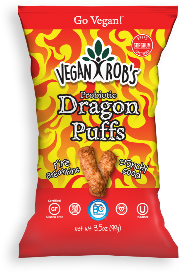 Rob's Brands Vegan Rob's Probiotic Dragon Puffs - Dairy Free Cheddar Puffs Vegan Rob's Ingredients (960x1080), Png Download