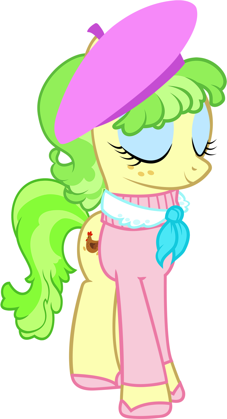 Cool77778, Beatnik, Beret, Chickadee, Clothes, French, - My Little Pony: Friendship Is Magic (1000x1641), Png Download