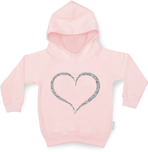 Pink Glitter Heart Hoodie - Hoodie (500x500), Png Download