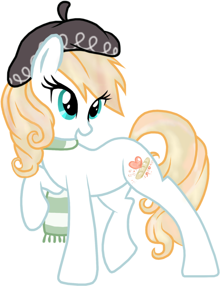 Miss-vani, Baguette, Beret, Bread, Clothes, Earth Pony, - Cartoon (900x1045), Png Download