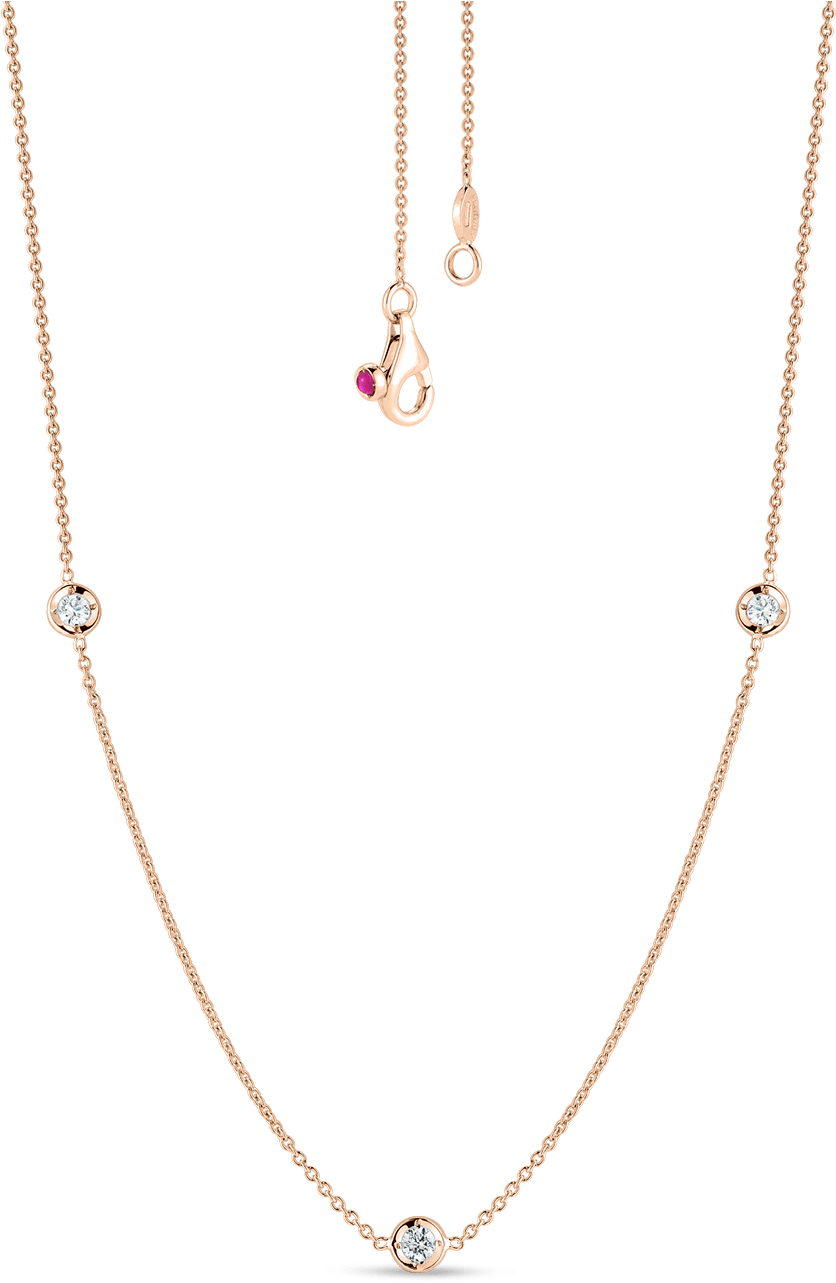 Diamonds By The Inch18kt Gold Necklace With 3 Diamond - Necklace (1600x1600), Png Download