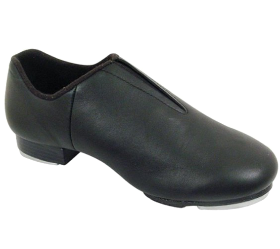 Tap Shoes Png Transparent - Dance Class Black Leather Laceless Split Sole Rhythm (565x521), Png Download