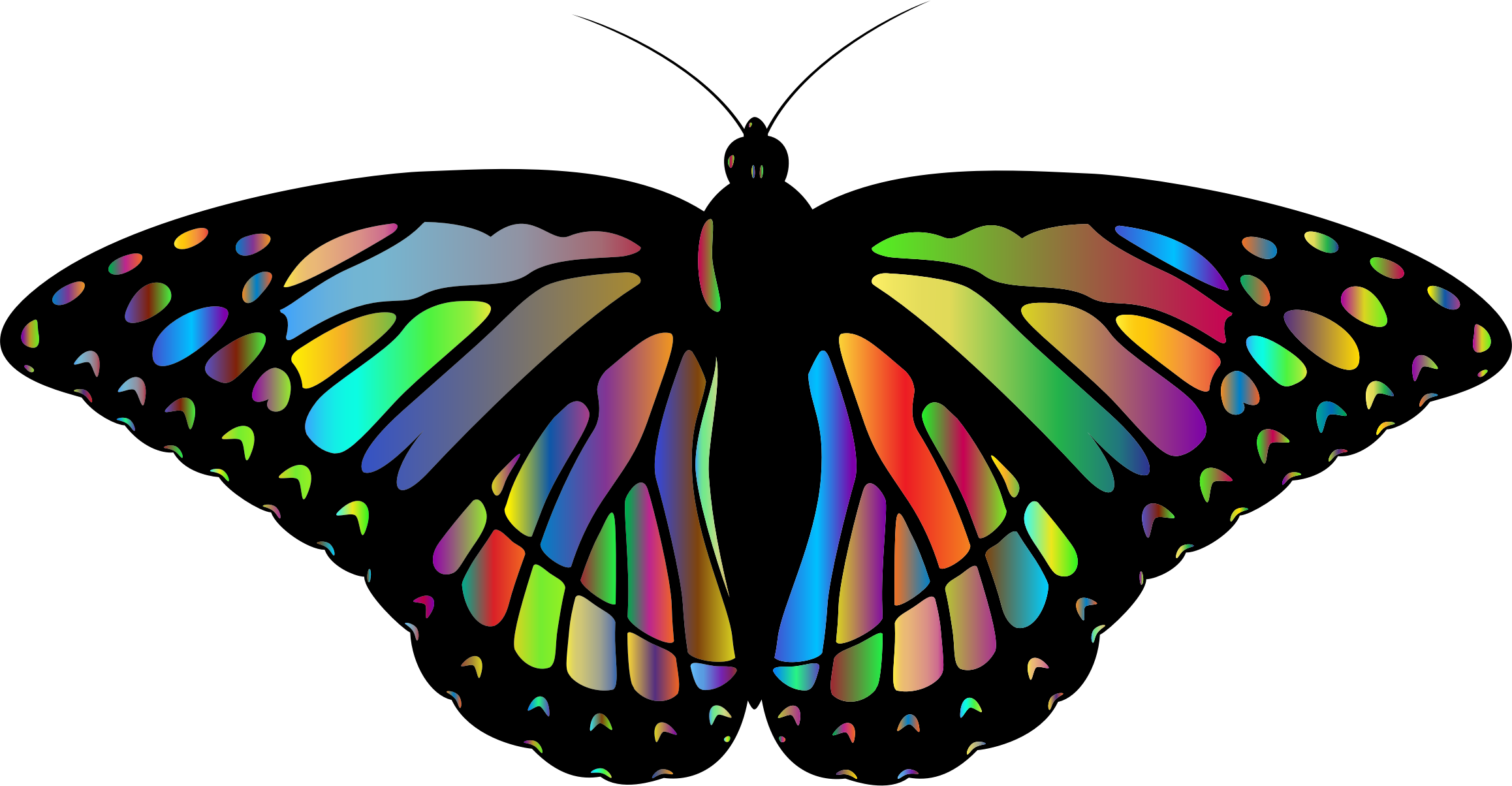 Monarch Butterfly Clipart Colorful Flying Butterfly - Alas De Mariposa Monarca Png (2316x1204), Png Download
