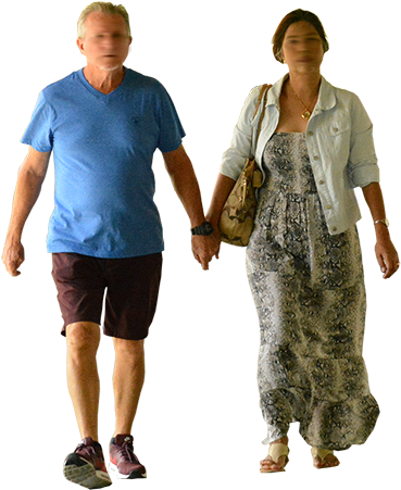 Cut Out Photo Of A Man And Woman On A Tropical Vacation, - Standing (450x450), Png Download