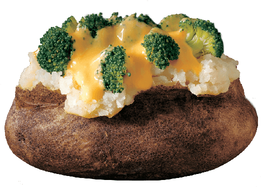 Baked Potato Brocolli - Baked Potato Wendy's Indonesia (560x411), Png Download