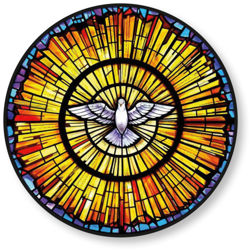 Dove Holy Spirit - Stained Glass Church Dove (800x799), Png Download