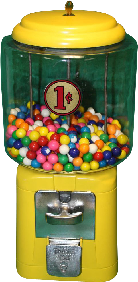Oak Acorn 1 Cent Gumball Machine Glass Globe - Gumball Machine (981x981), Png Download