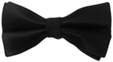 Black Solid Satin Bowtie - Black Bow Tie Men (400x300), Png Download