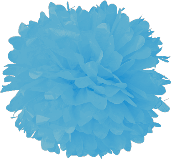 Powder Blue Tissue Pom Poms - Turquoise Blue 10 Inch Tissue Paper Flower Pom-pom (600x582), Png Download