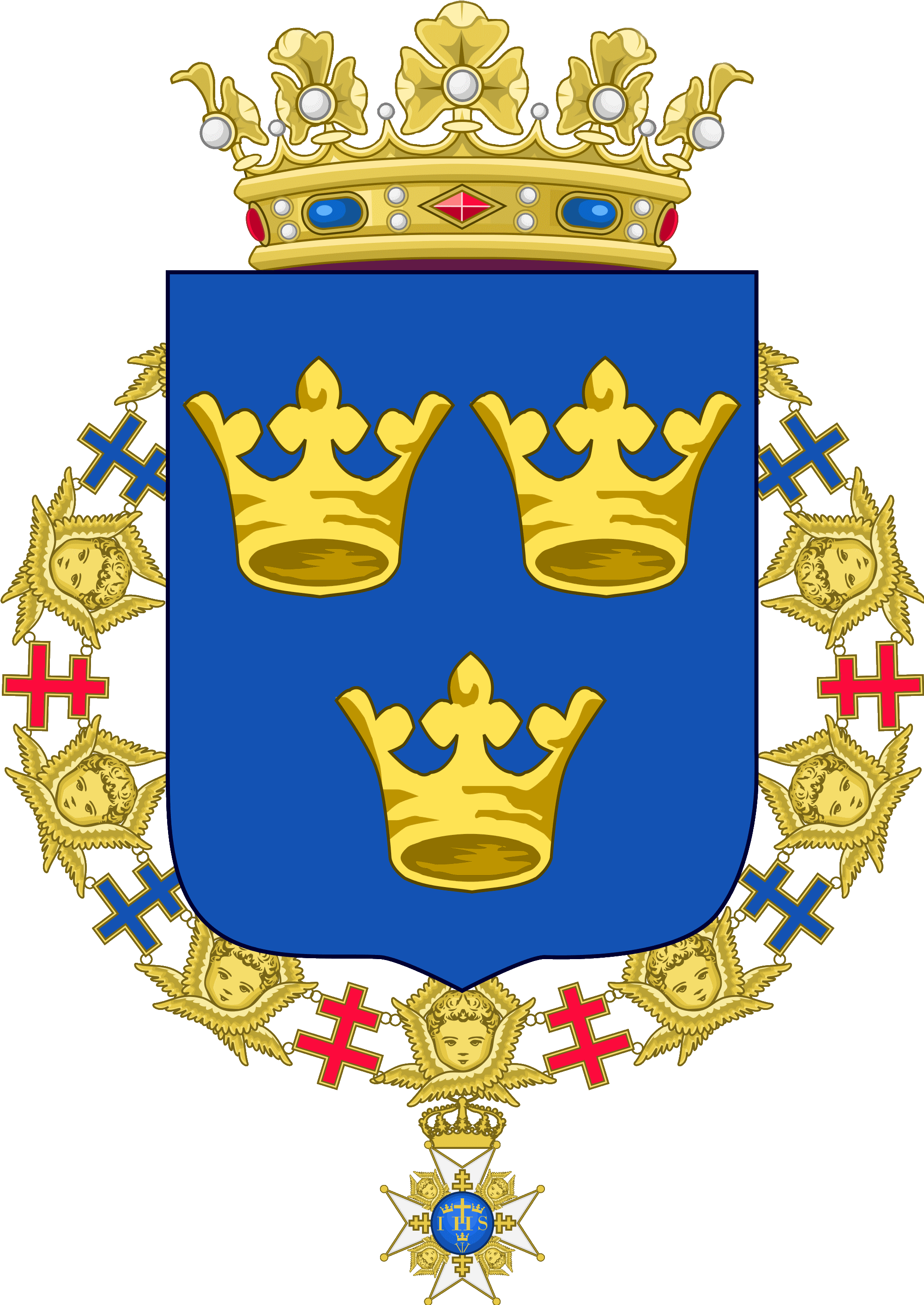 Lord Chancellor Seal - Coat Of Arms Blue Field (2000x3310), Png Download