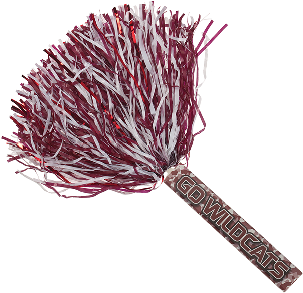 Spirit Maroon And White Pom Poms (623x623), Png Download