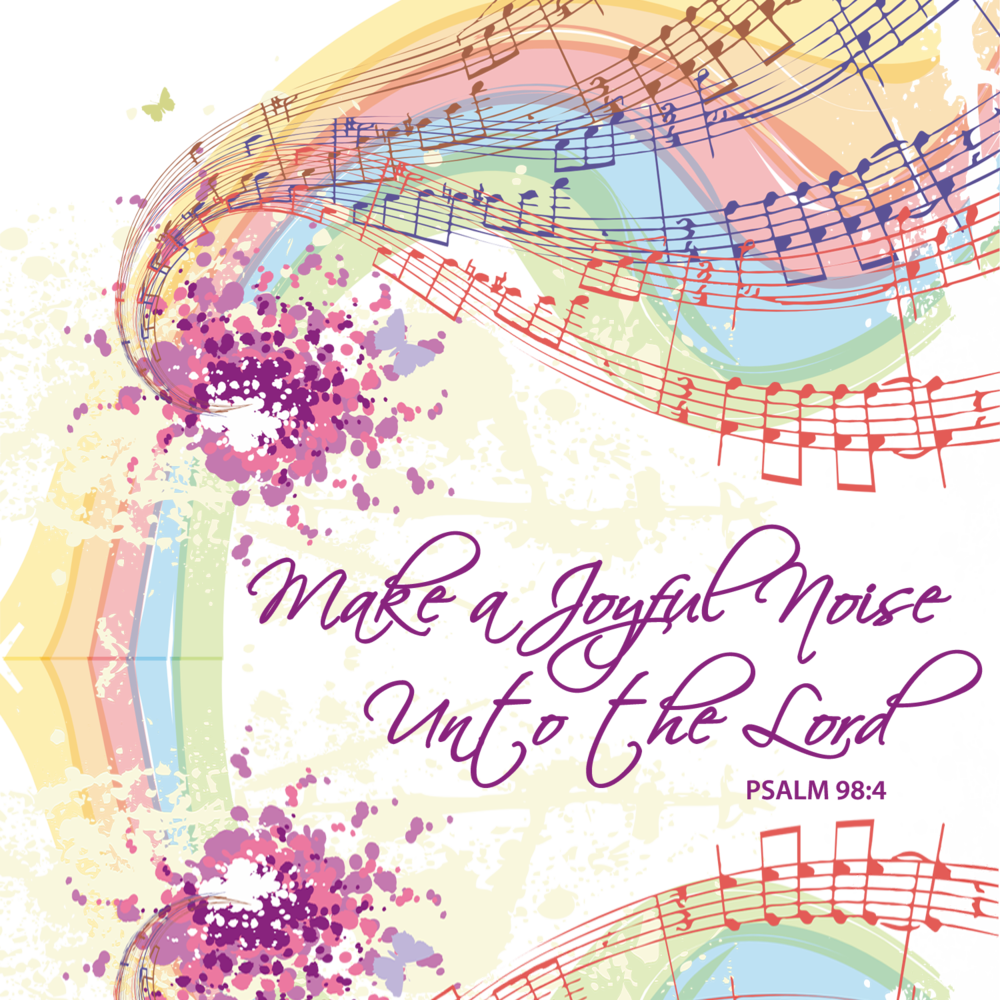 Male A Joyful Noise To The Lord - Colorful Music Throw Blanket (1000x1000), Png Download