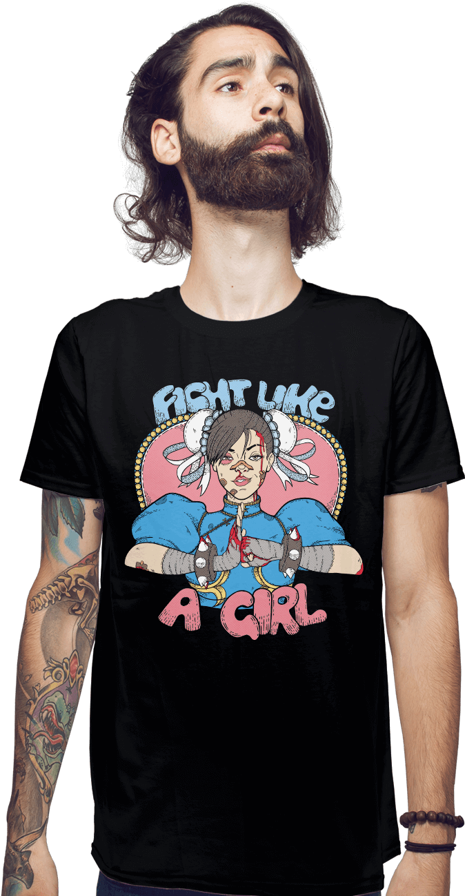 Fight Like A Girl - T-shirt (930x1300), Png Download