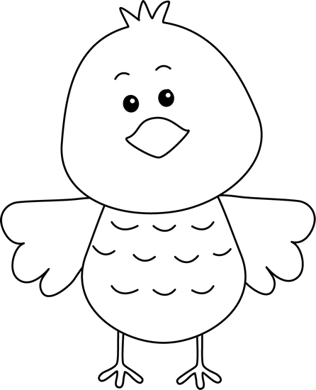 Jpg Transparent Art Free Birds Cute - Clip Art Black And White Bird (446x550), Png Download