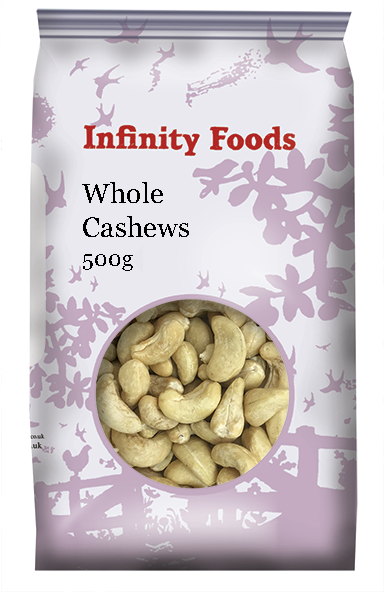 Cashews Whole - Infinity Cacao Nibs - Raw - 125g (383x600), Png Download