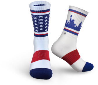 Nyc - 2-packs - Skyline One Nation Crew Socks (grey, Size One Size) (480x320), Png Download
