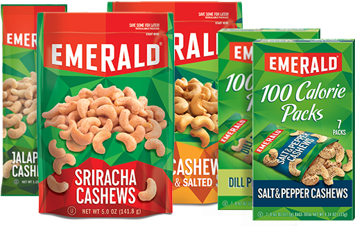 Cashews - Emerald Salt & Pepper Cashews 100 Calorie Packs (534x343), Png Download