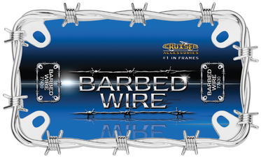 Motorcycle Barbed Wire Chrome Plated License Plate - Barbed Wire Motorcycle License Plate Frame (500x500), Png Download