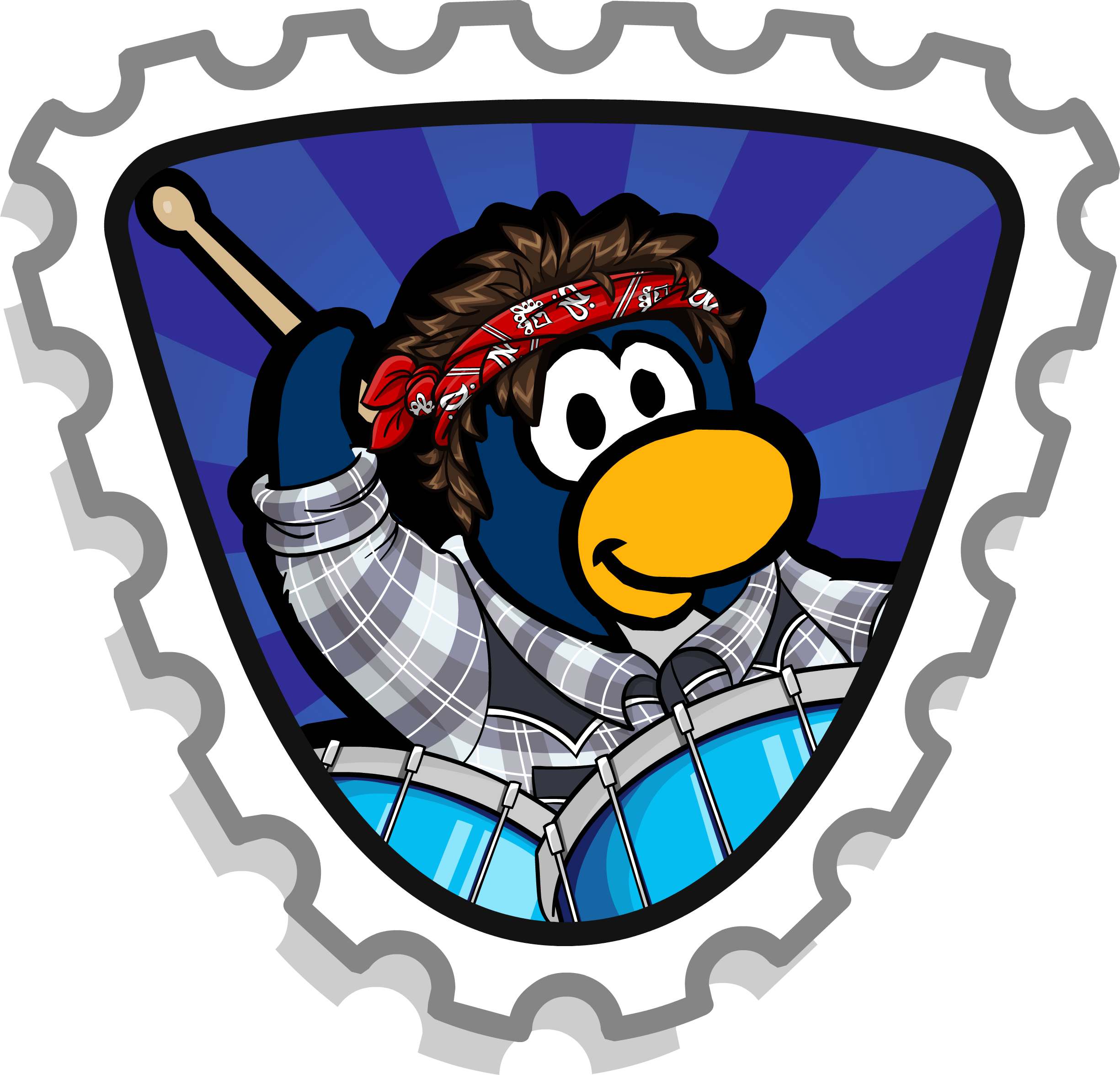 G Billy Stamp - Club Penguin Snowboard (2450x2352), Png Download