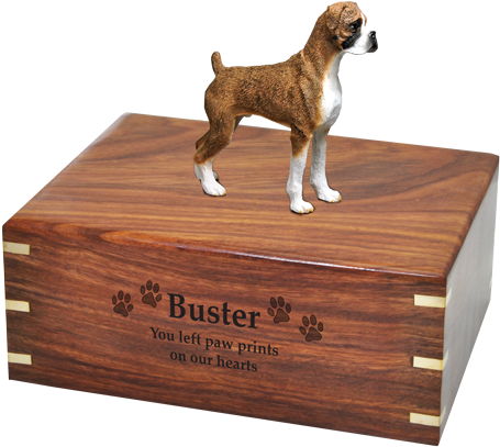 Wholesale Boxer Brindle Uncropped Dog Urn Engraved - Dog (500x500), Png Download