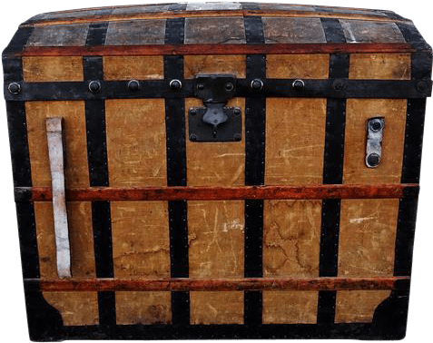 Antique Swiss French Camel Back Travel Trunk Tagged - Drawer (530x419), Png Download