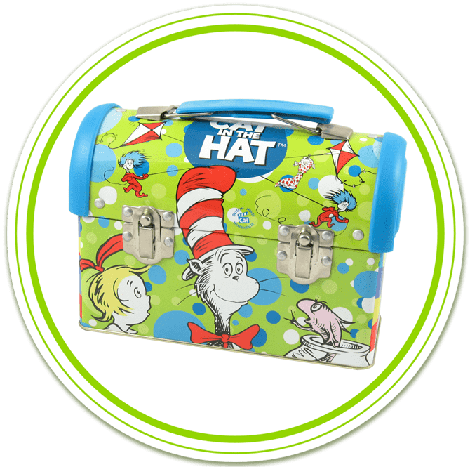 Cat In The Hat Domed Lunchbox American Specialty Confections - Dr. Seuss Learn Your Abc's Giant Puzzle Box: Huge 48-piece (670x665), Png Download