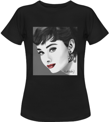 Audrey Hepburn Red Lips Women's Classic T-shirt - T-shirt (500x500), Png Download