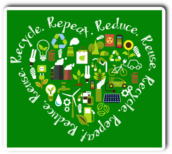 Reduce - Reuse - Recycle - Repeat - Vinyl Die Cut Sticker - Poster On Save Energy (600x600), Png Download