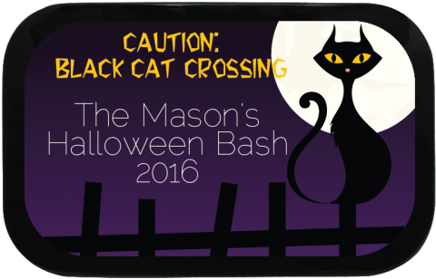 Black Cat Crossing Personalized Halloween - Costerstone The Mintbox Pm-blk31298 Black Cat Crossing (500x500), Png Download