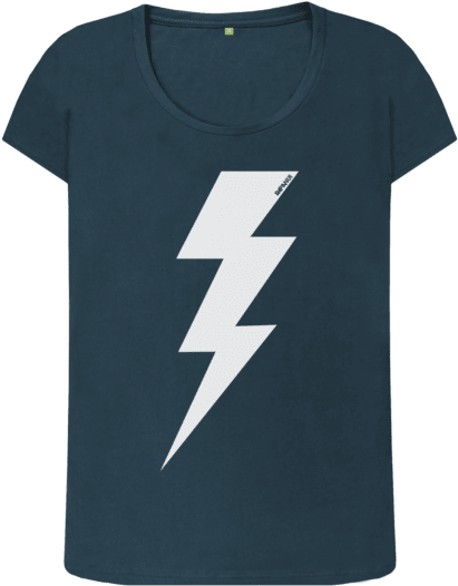 Denim Blue Women's Lightning Bolt Top - Rapanui Women's Lightning Bolt Top (640x674), Png Download