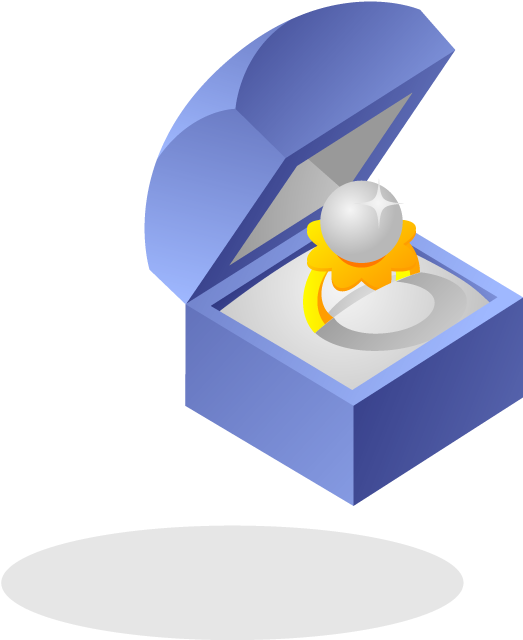 Image Of Wedding Rings In A Gift Box On White Background - Illustration (1920x1200), Png Download