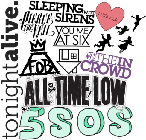 The Gallery For > Transparent Overlays Tumblr Bands - 18*18 Inch Fall Out Boy Pillowcase (500x476), Png Download