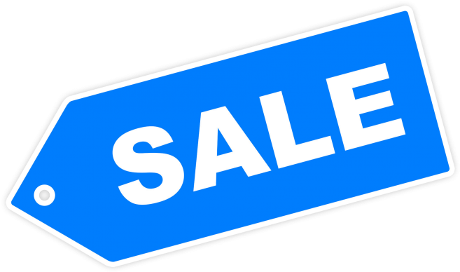 441 - Sale Sign In Blue (700x441), Png Download