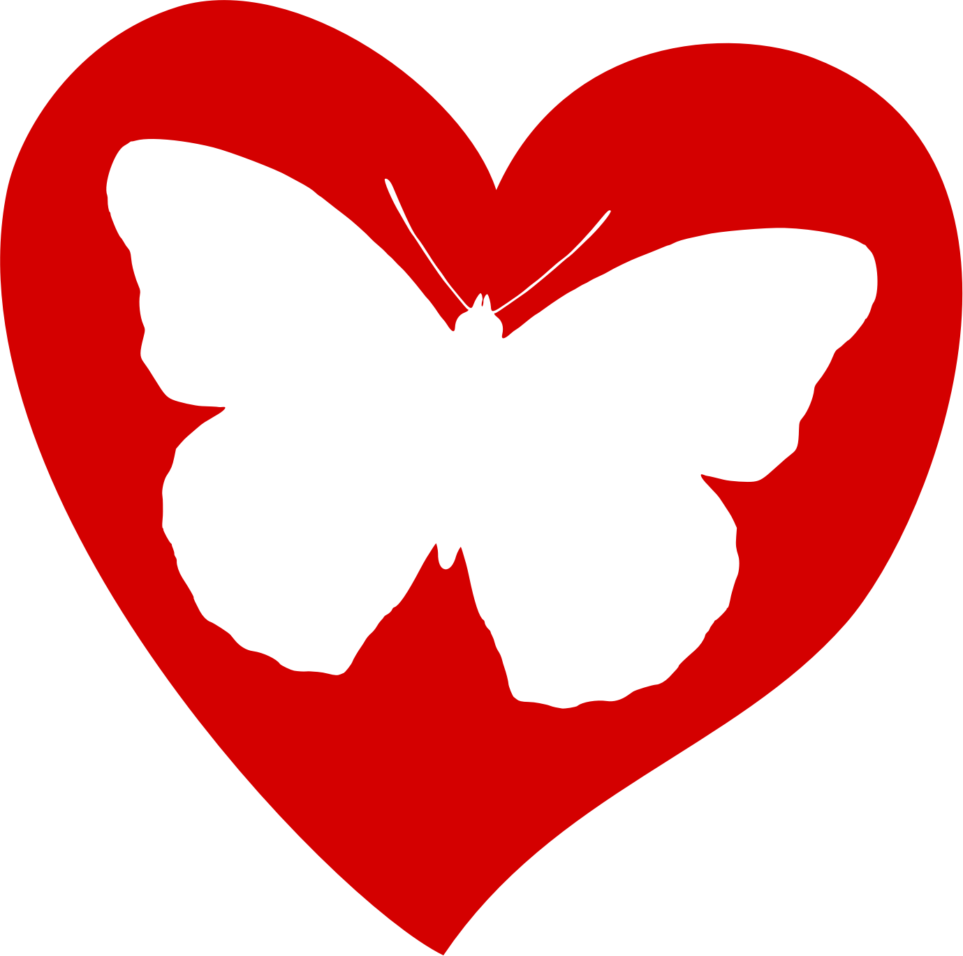Love Clipart Png Transparent Love Clipart - Butterfly And Hearts Clipart (1379x1369), Png Download